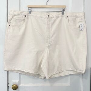 NWT Old Navy Women's Mid-Rise Baggy Jean Bermuda Shorts 9", Size 28, Ecru
